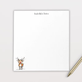 Bloco De Notas Ilustração de Natal do Cute Rudolph Reindeer