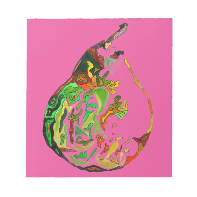 Bloco De Notas Ilustração de pop de de fruta de pintura de pera (Frente)