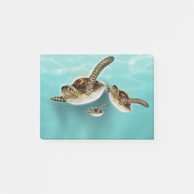 Bloco De Notas Ilustração de Tartarugas Marinhas (Frente)