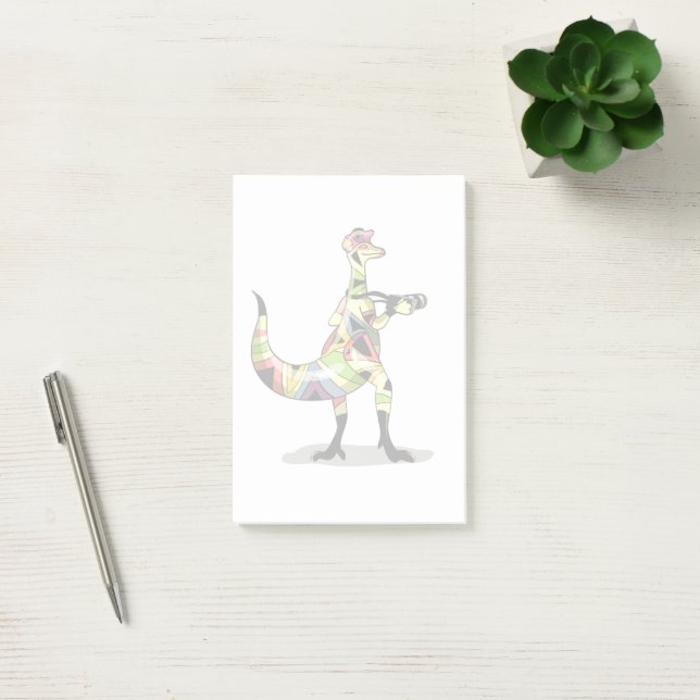 Bloco De Notas Ilustração De Um Fotógrafo De Iguanodon. (Escritótio)