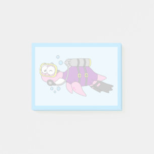 Bloco De Notas Ilustração De Um Mergulhador Scuba Monstro De Loch