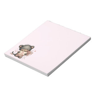 Bloco De Notas Ilustração de Urso Teddy do Dia dos Namorados com