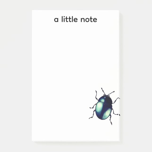 Bloco De Notas Ilustração do besouro azul brilhante (Frente)