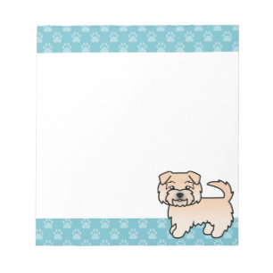 Bloco De Notas Ilustração do Cão de Cartoon Norfolk Terrier Wheat