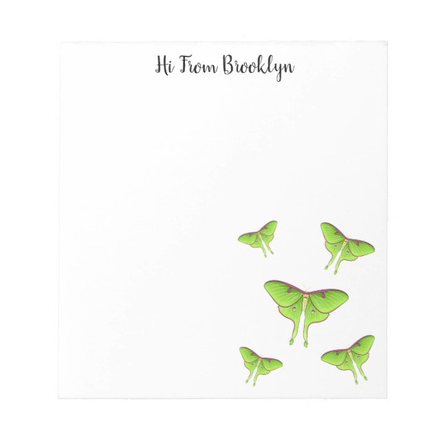 Bloco De Notas Ilustração do desenho animado de Luna Moth (Frente)