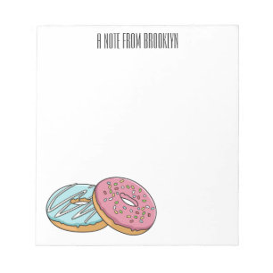 Bloco De Notas ilustração do desenho animado de rosquinha
