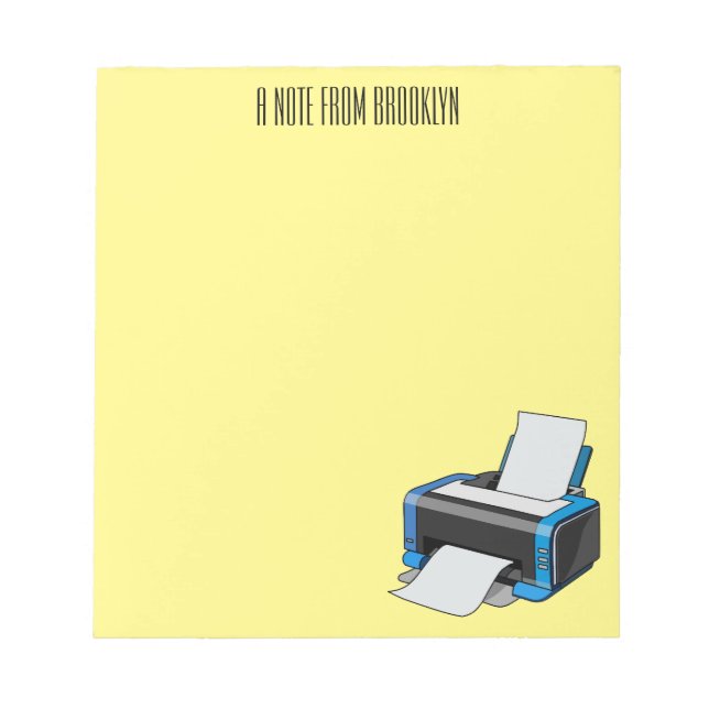 Bloco De Notas Ilustração do desenho da impressora (Frente)