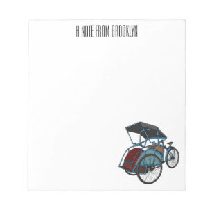 Bloco De Notas Ilustração do desenho do rickshaw Ciclo