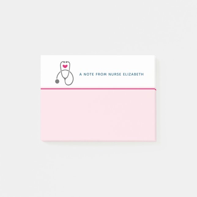 Bloco De Notas Ilustração do estetoscópio de enfermagem de Cinza  (Frente)