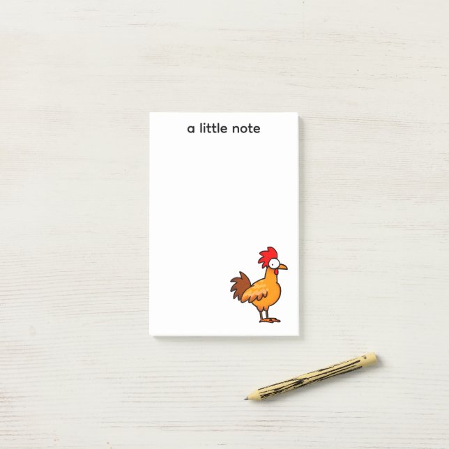Bloco De Notas Ilustração Engraçada de Frango de Desenho Animado (Na mesa)