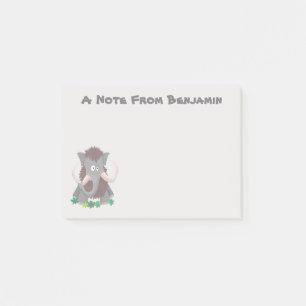 Bloco De Notas Ilustração engraçada de mamute lanoso em desenho a