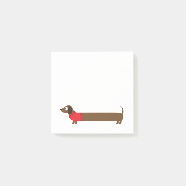 Bloco De Notas Ilustração longa bonito do Dachshund (Frente)
