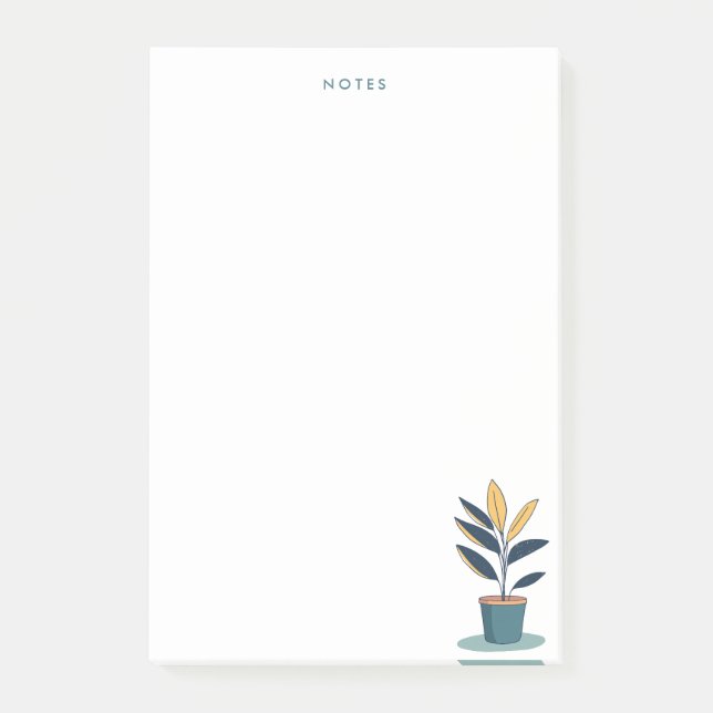 Bloco De Notas Ilustração minimalista de plantas caseiras (Frente)