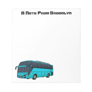 Bloco De Notas Ilustração moderna do desenho animado do ônibus