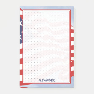 Bloco De Notas Ilustração Patriótica de Bandeira Americana da Gra