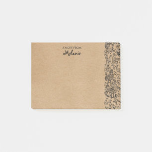 Bloco De Notas Ilustração Personalizada de Aves Rustic Kraft