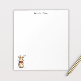 Bloco De Notas Ilustração Personalizada de Coelho Fofo