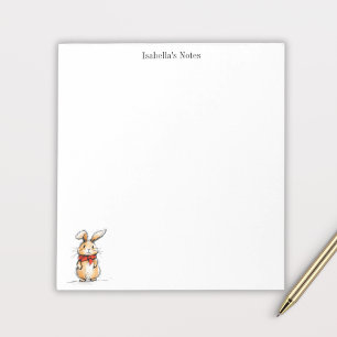 Bloco De Notas Ilustração Personalizada de Coelho Fofo
