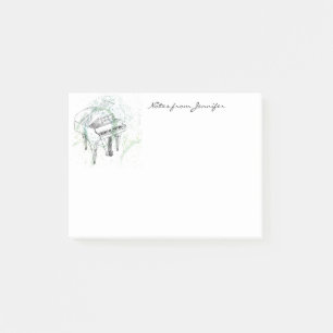 Bloco De Notas Ilustração Personalizada de Piano Arte Desenho Ama