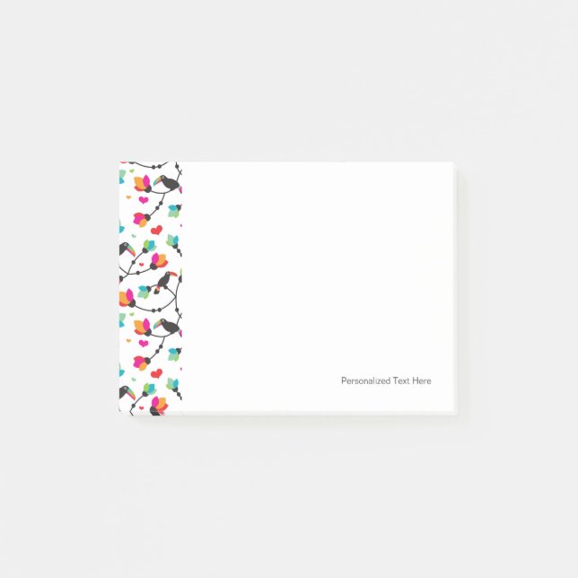 Bloco De Notas ilustração tropical do tucano giro (Frente)