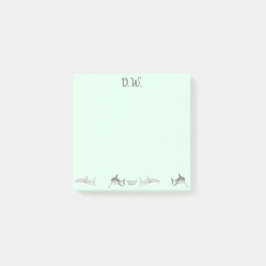 Bloco De Notas Ilustração Verde de Tubarões do Oceano Livremente