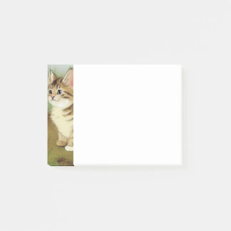 Bloco De Notas Ilustração Vintage Kitten com Flores