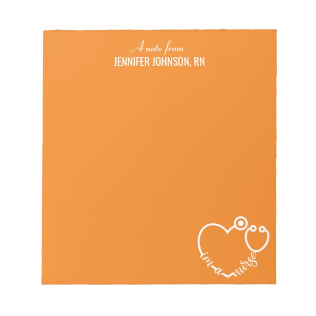 Bloco De Notas I'm A Nurse Stethoscope Personalized Name Elegant (Frente)