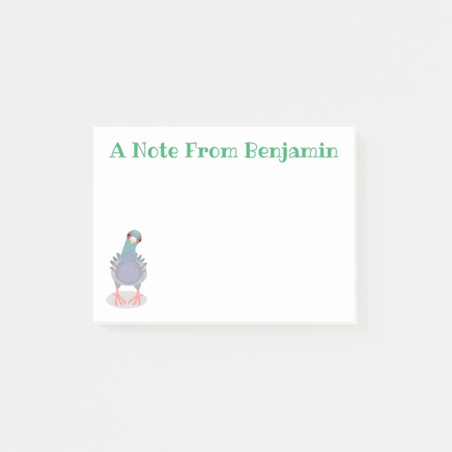 Bloco De Notas Imagem curiosa e engraçada de desenho animado do p (Frente)