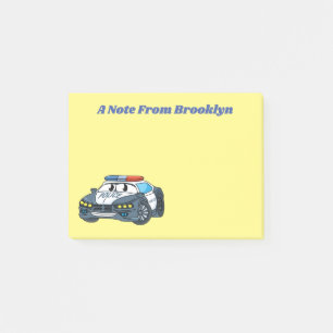 Bloco De Notas Imagem de desenho animado de carro da polícia feli