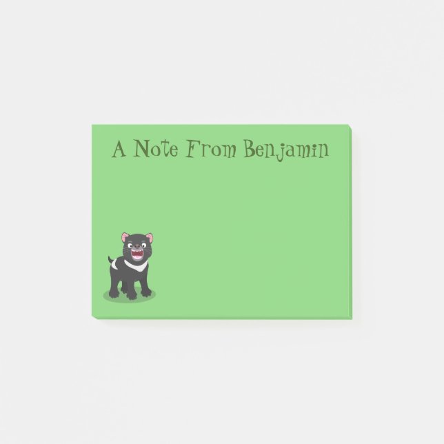 Bloco De Notas Imagem de desenho animado do demônio da Tasmânia,  (Frente)