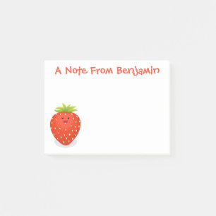 Bloco De Notas Imagem de desenhos animados de morango kawaii
