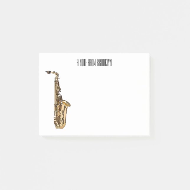 Bloco De Notas Imagem de desenhos saxofônicos (Frente)