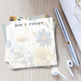 Bloco De Notas Imagem de Fundo de Flores em Aquarela Personalizáv
