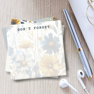 Bloco De Notas Imagem de Fundo de Flores em Aquarela Personalizáv