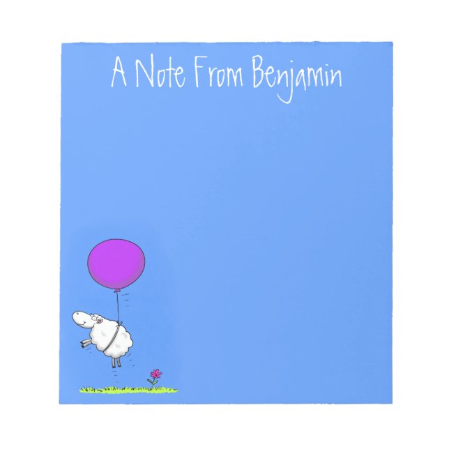 Bloco De Notas Imagem de humor de desenho animado de balão de ove (Frente)