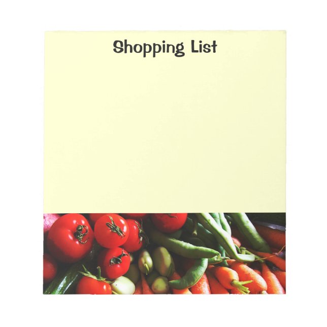 Bloco De Notas Imagem de Legumes de Jardim Vegetariano (Frente)