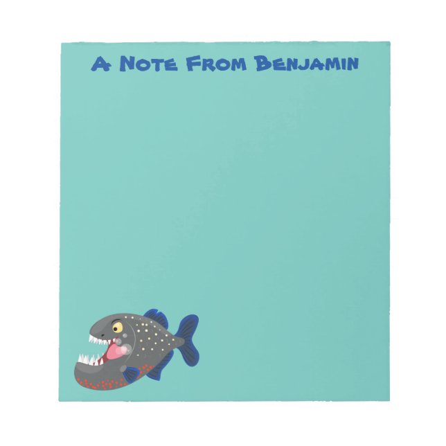 Bloco De Notas Imagem de uma piranha engraçada e famosa (Frente)