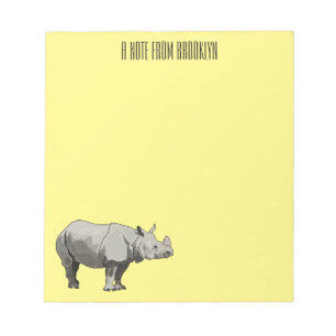 Bloco De Notas Imagem do desenho animado de Javan rhinoceros