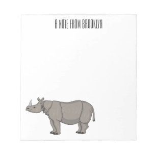 Bloco De Notas Imagem do desenho animado de Javan rhinoceros