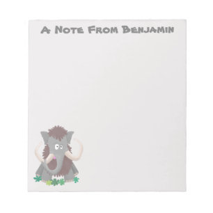 Bloco De Notas Imagem engraçada de desenho animado de mamute
