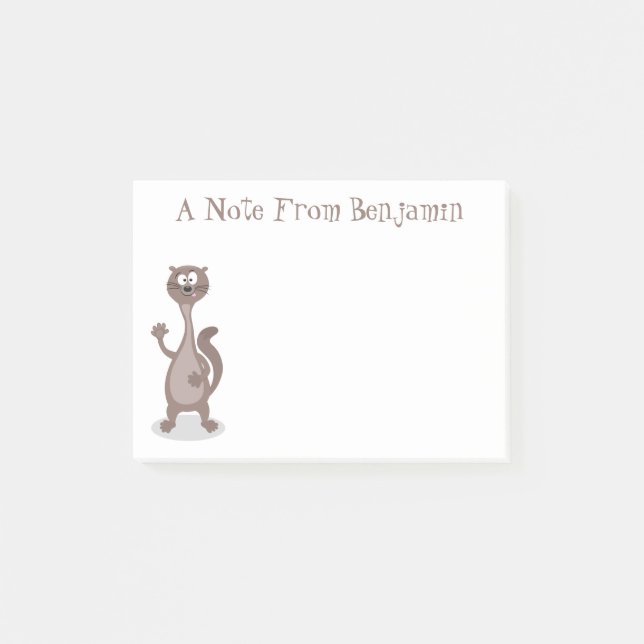 Bloco De Notas Imagem engraçada de desenho animado dizendo olá (Frente)