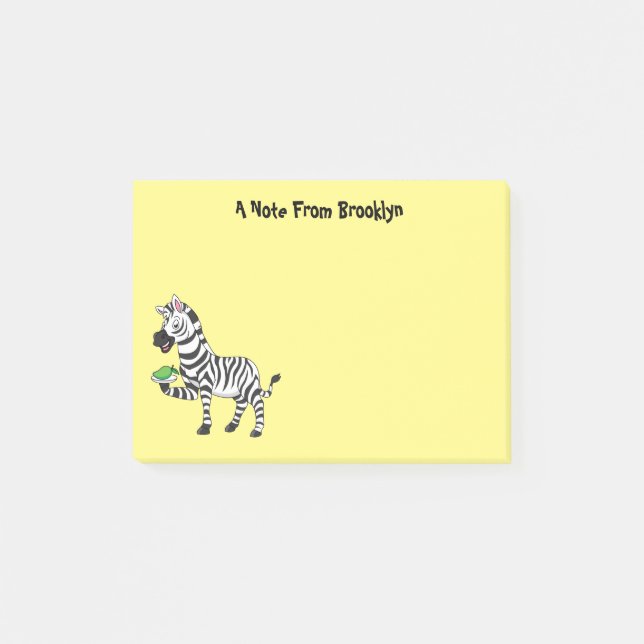 Bloco De Notas Imagem engraçada de desenho animado zebra (Frente)