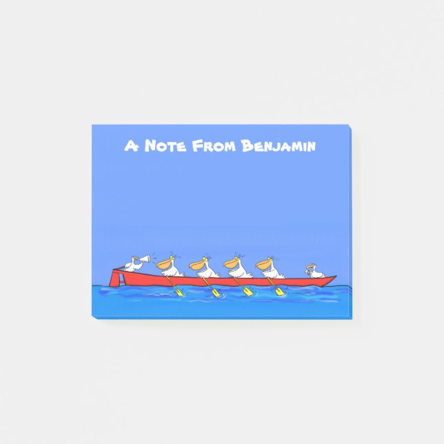 Bloco De Notas Imagem engraçada de desenhos animados pelicanos (Frente)