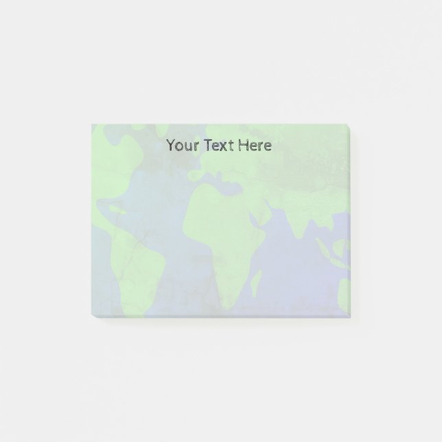Bloco De Notas Imagem personalizada da marca d'água do mapa mundi (Frente)