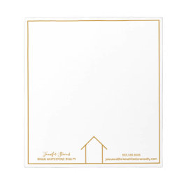 Bloco De Notas Imobiliário Simples Chic Dourado Realtor Personali