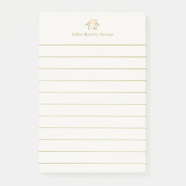 Bloco De Notas Imóveis Marfim & Ouro Modernos