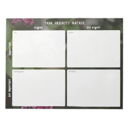 Bloco De Notas Important and urgent task Matrix (romantic nature)