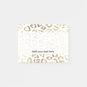 Bloco De Notas Impressão animal do leopardo branco feminino do