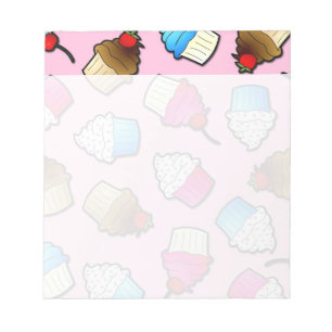 Bloco De Notas Impressão bonito cor-de-rosa bonito dos cupcakes