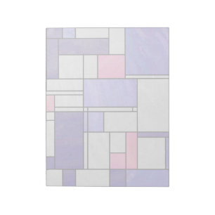 Bloco De Notas Impressão branco roxo mondriano